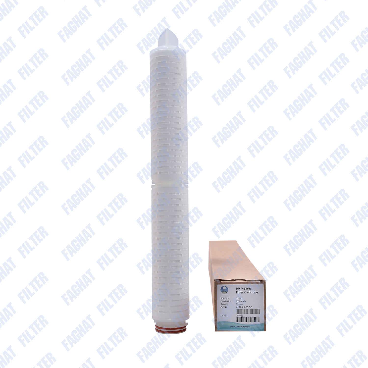 فیلتر نیزه ای pp چین دار 20 اینچ 0/2 میکرون مدل fin 226 لوناواتر Luna water