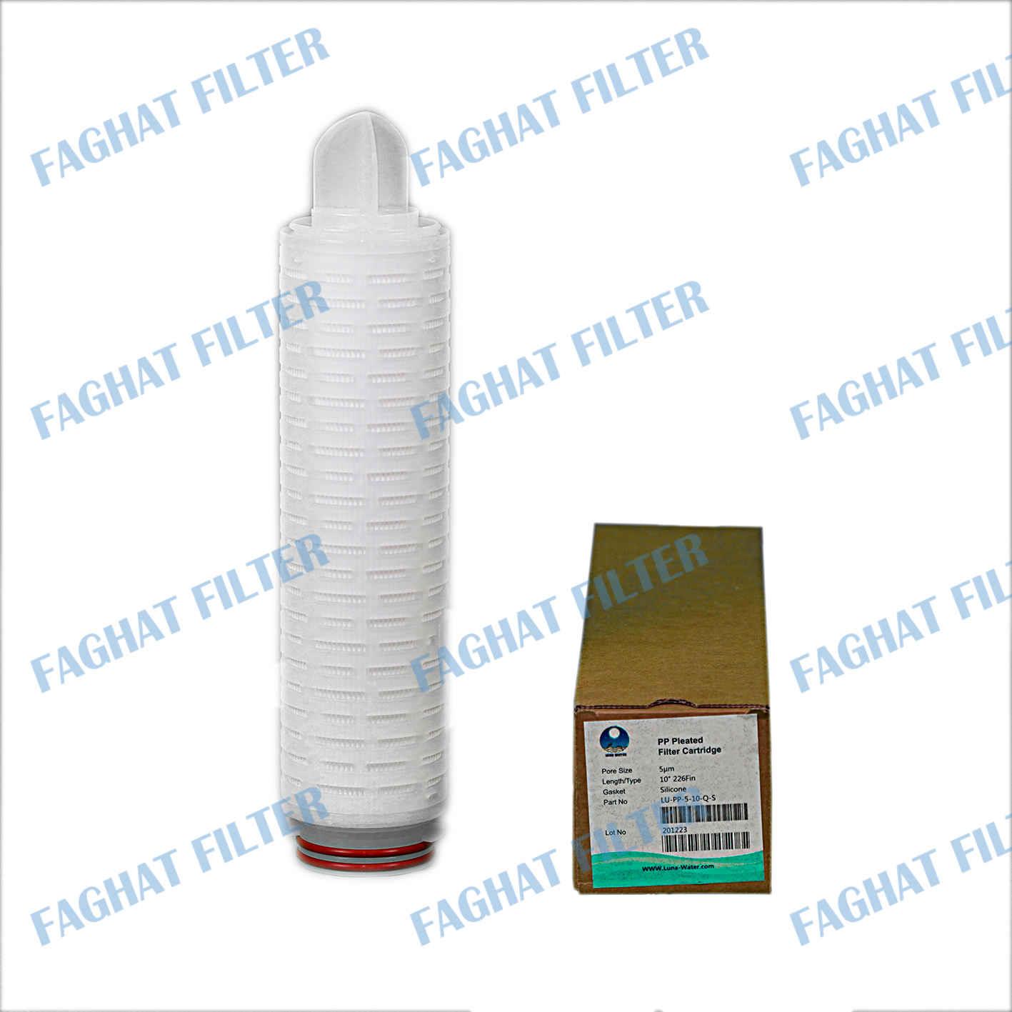 فیلتر نیزه ای pp چین دار 10 اینچ 5 میکرون مدل fin 226 لوناواتر Luna water