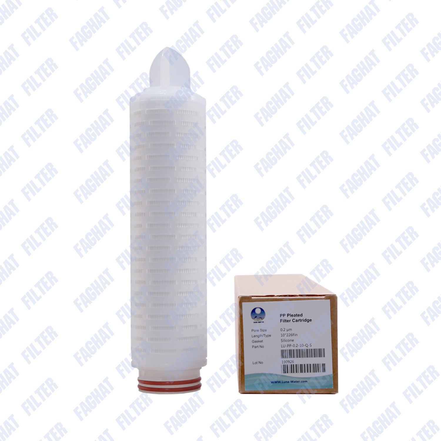 فیلتر نیزه ای pp چین دار 10 اینچ 0/2 میکرون مدل fin 226 لوناواتر Luna water