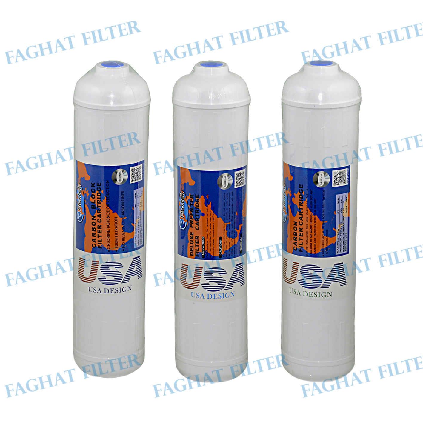 پک 3 عددی اینلاین فیلتر تصفیه آب خانگی فلاکستک Fluxtek