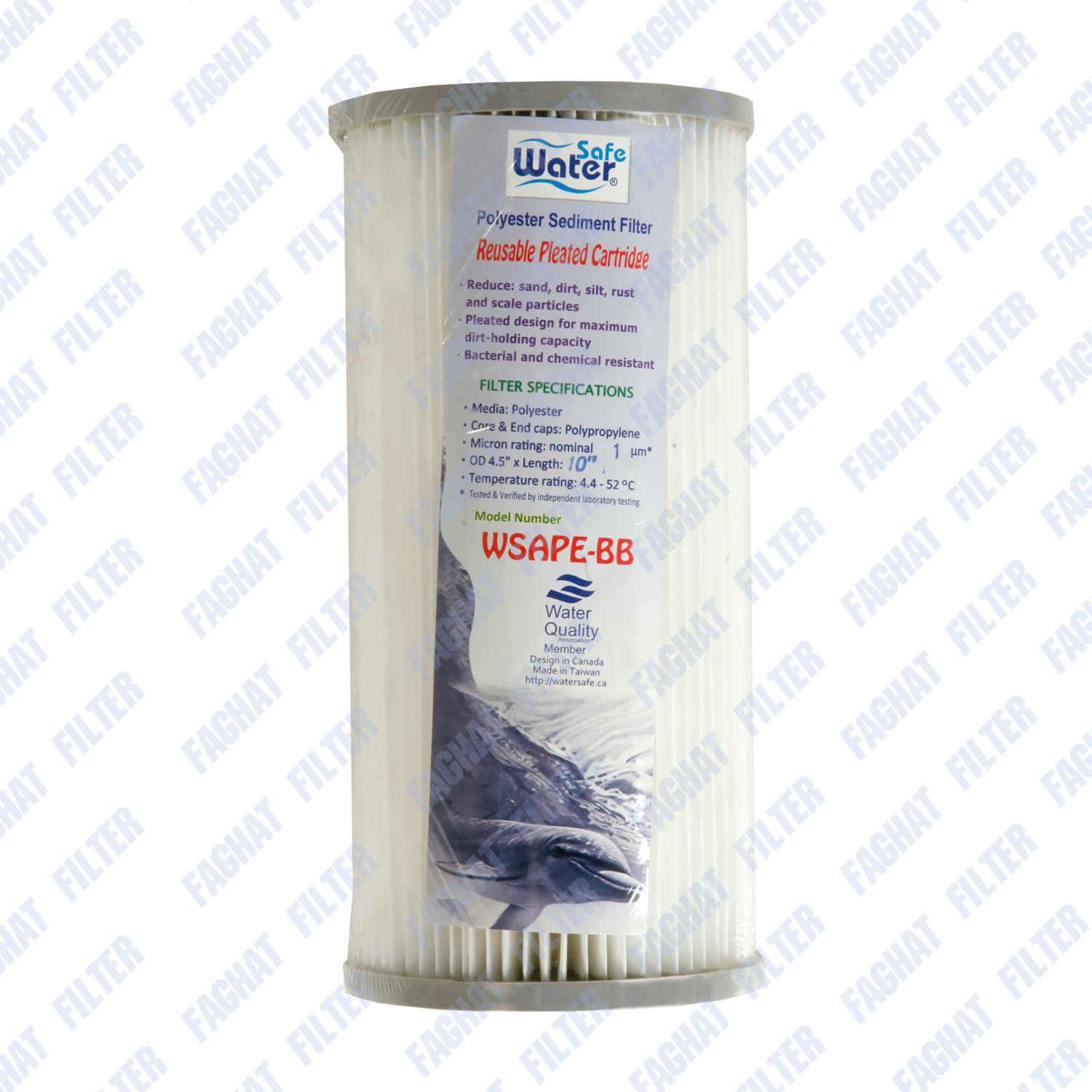 فیلتر پلی استر (آکاردئونی) جامبو 10 اینچ 1 میکرون واتر سیف  Water safe